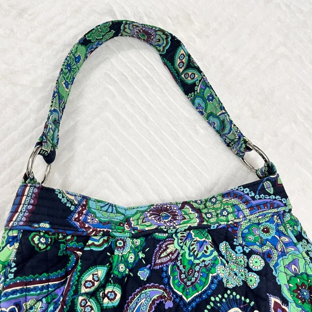 Vera Bradley Hobo Bag Black Green Blue Quilted‎ Shoulder Purse Blue raphsody